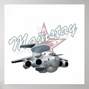 Cartoon military plane poster