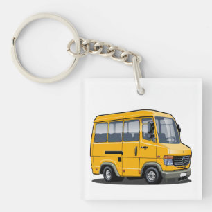 Cartoon mini bus key ring