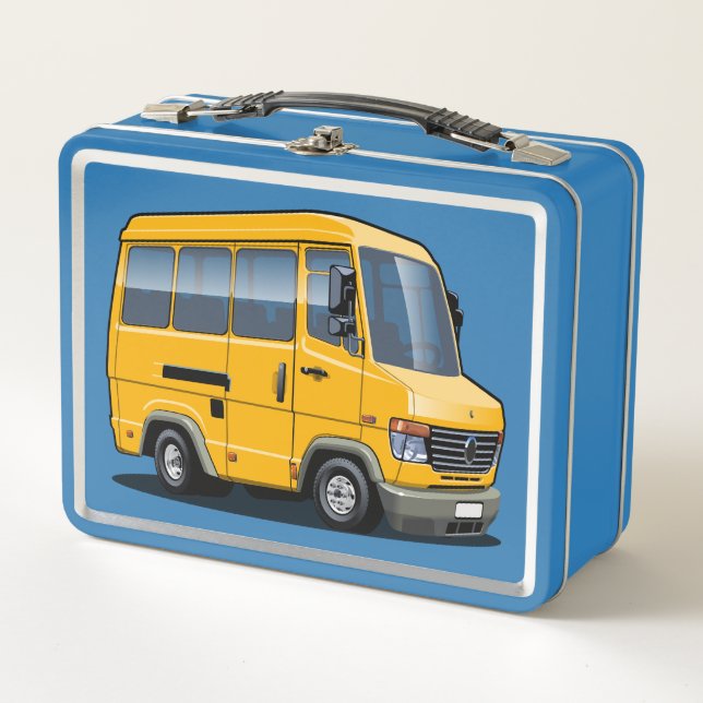 Cartoon mini bus metal lunch box (Front)