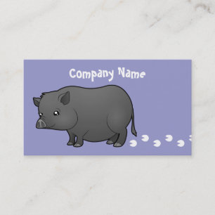 Cartoon Miniature Pig Business Card