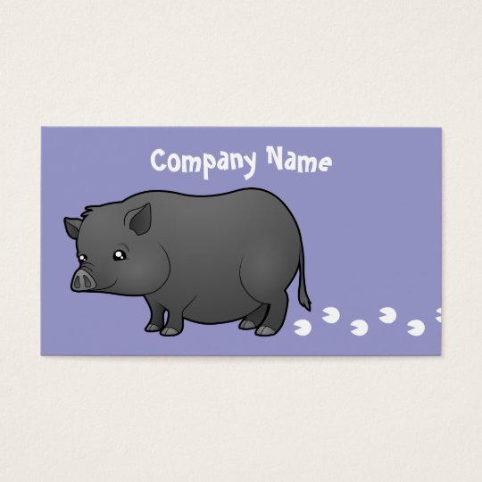 Cartoon Miniature Pig Business Card
