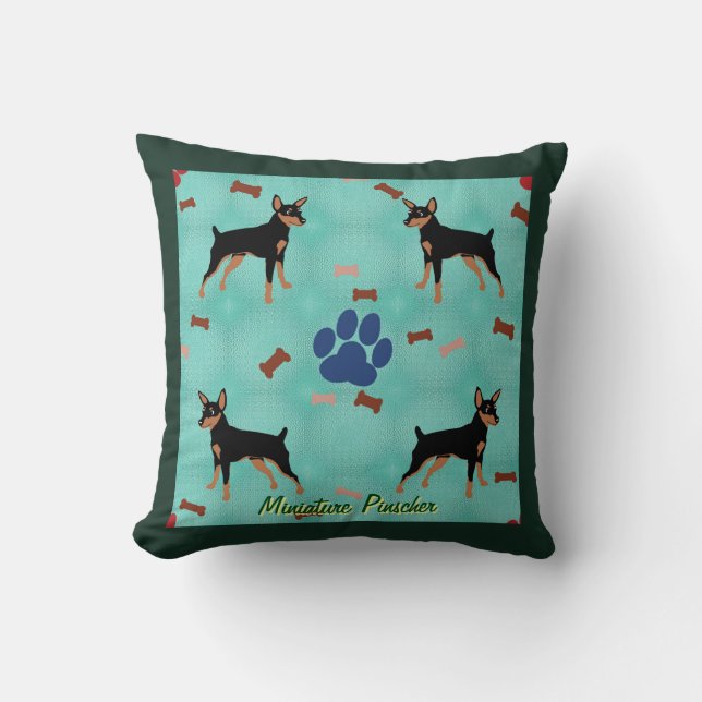 Cartoon Miniature Pinscher Cushion (Front)