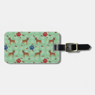 Cartoon Miniature Pinscher Luggage Tag