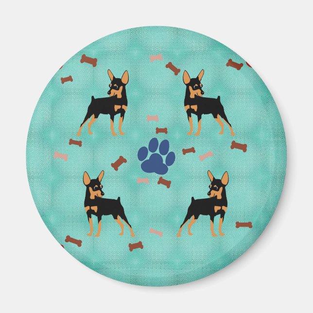 Cartoon Miniature Pinscher Magnet (Front)