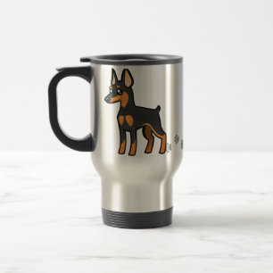 Cartoon Miniature Pinscher / Manchester Terrier Travel Mug