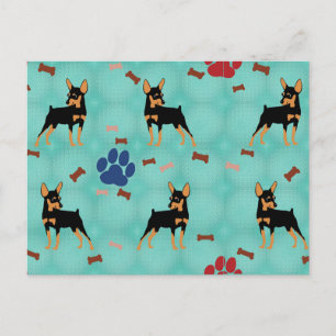 Cartoon Miniature Pinscher Postcard
