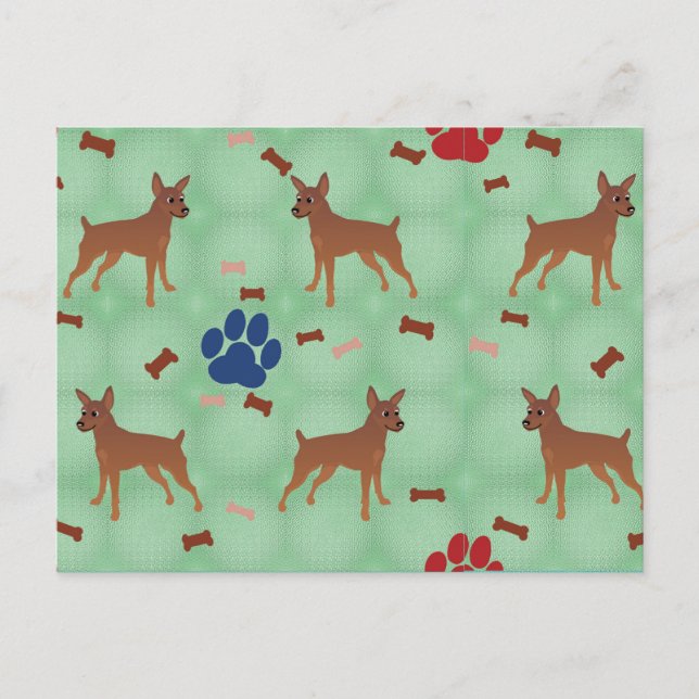 Cartoon Miniature Pinscher Postcard (Front)