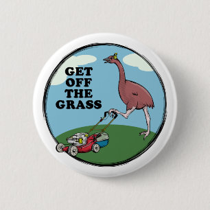 Cartoon Moa extinct NZ bird 6 Cm Round Badge