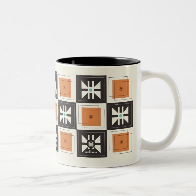 Cartoon Mod Amish Quilt - Monarch Two-Tone Coffee Mug (Right)