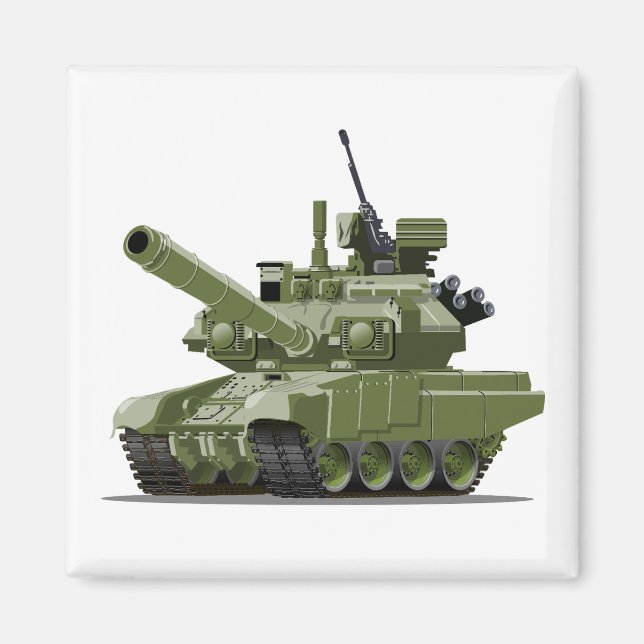 Cartoon modern armored tank magnet (Front)