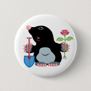 cartoon mole 6 cm round badge