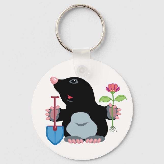 cartoon mole key ring (Front)