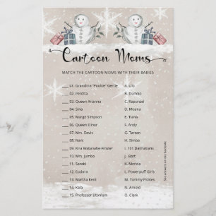 Cartoon Moms Snowman Baby Shower