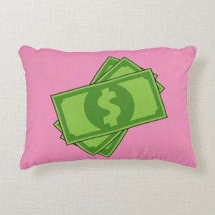 Cartoon Money Dollar Bills Decorative Cushion