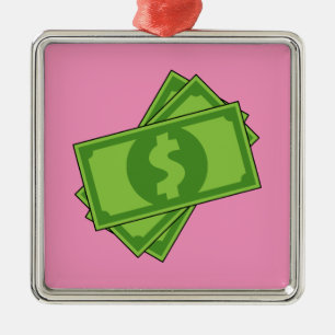 Cartoon Money Dollar Bills Metal Tree Decoration