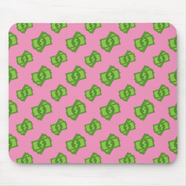 Cartoon Money Dollar Bills Mouse Mat (Front)
