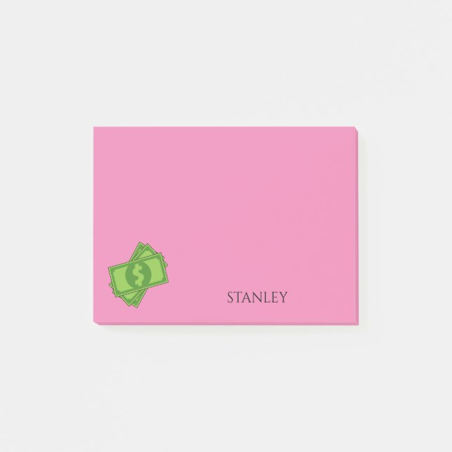 Cartoon Money Dollar Bills Square | Personalise Post-it Notes (Front)