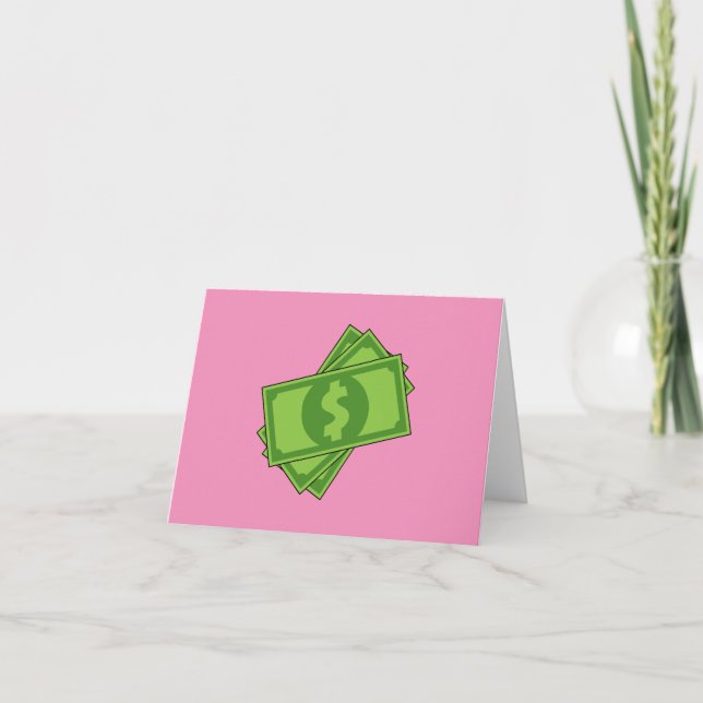 Cartoon Money Dollar Bills Thank You Card (Front)