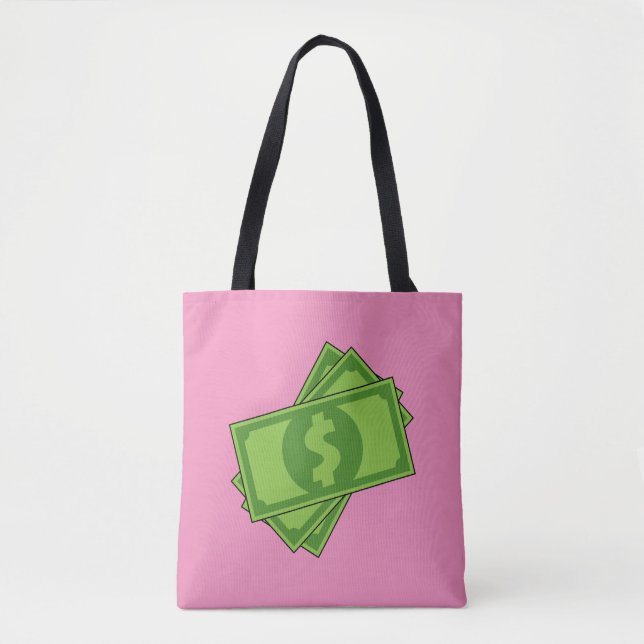 Cartoon Money Dollar Bills Tote Bag (Front)