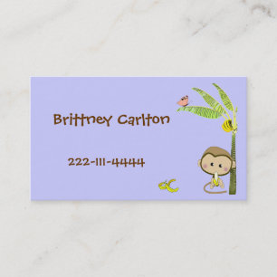 Cartoon Monkey calling card