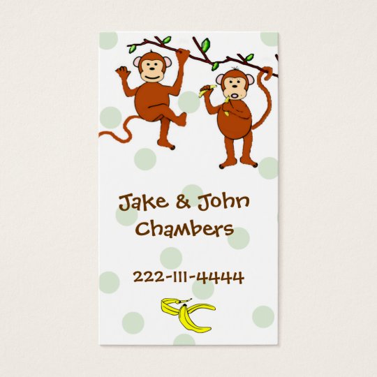 Cartoon Monkey calling card