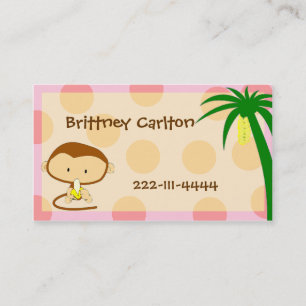 Cartoon Monkey calling card