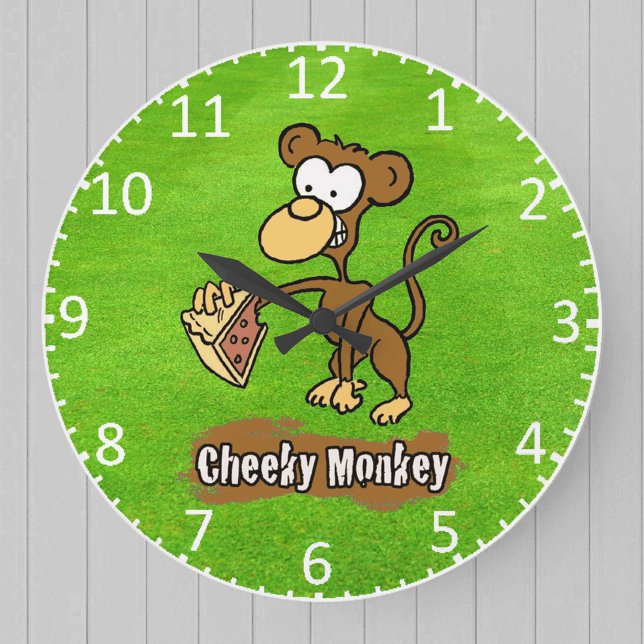 Cartoon Monkey Design Large Clock (Creator Uploaded)