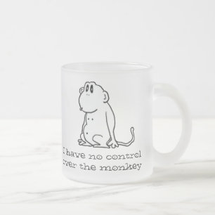 Cartoon Monkey Frosted Glass Coffee Mug