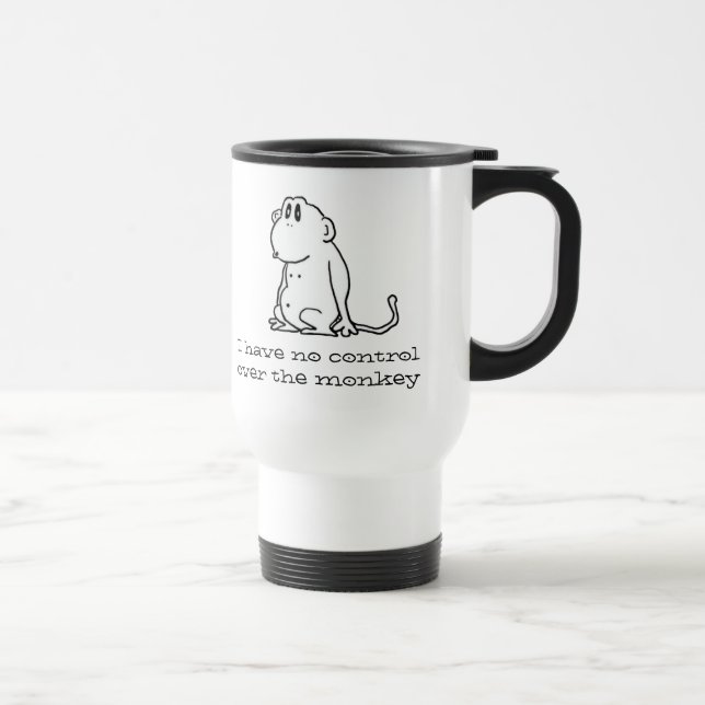 Cartoon Monkey Travel Mug (Right)