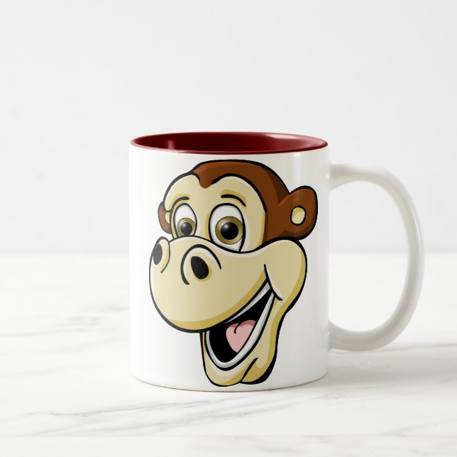 Cartoon Monkey Two-Tone Coffee Mug (Right)