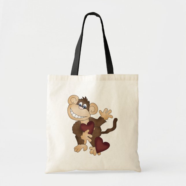 Cartoon Monkey Valentines Tote bag (Front)