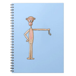 Cartoon Monkey with Smelly Sock. Notebook