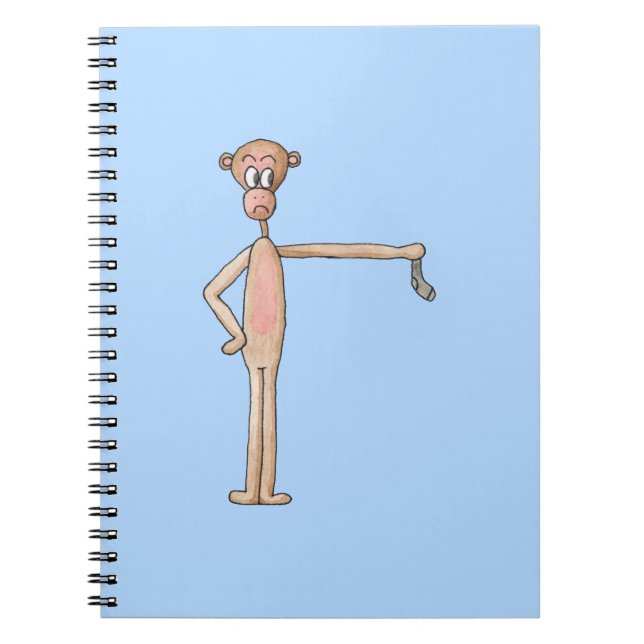 Cartoon Monkey with Smelly Sock. Notebook (Front)