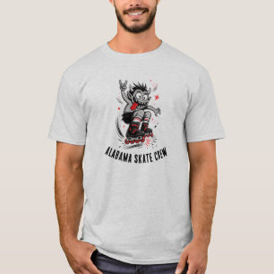 Cartoon Monster Roller Skating T-Shirt