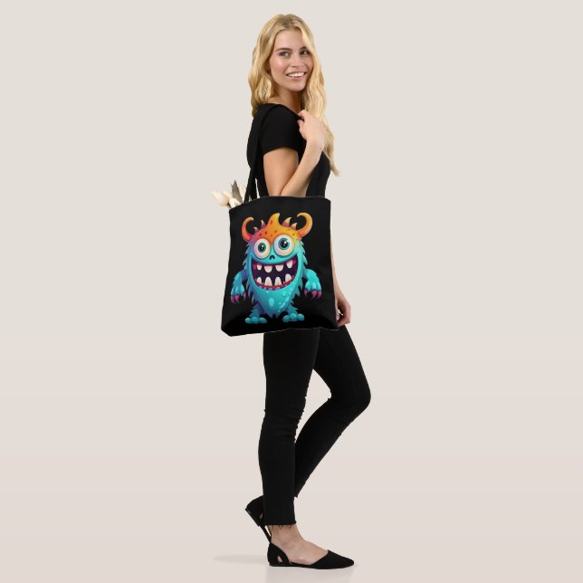Cartoon Monster Tote Bag (On Model)