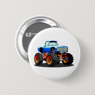 Cartoon monster truck 6 cm round badge