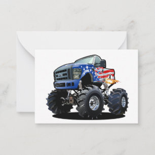 Cartoon monster truck card