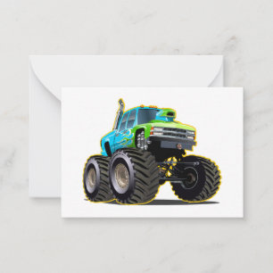 Cartoon monster truck card
