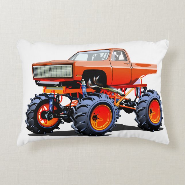 Cartoon monster truck decorative cushion (Front)