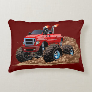 Cartoon monster truck decorative cushion