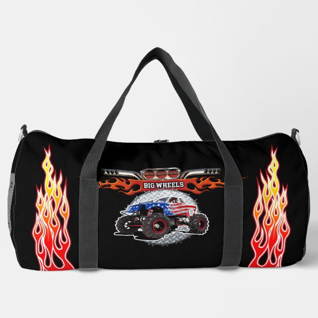 Cartoon monster truck duffle bag (Front)