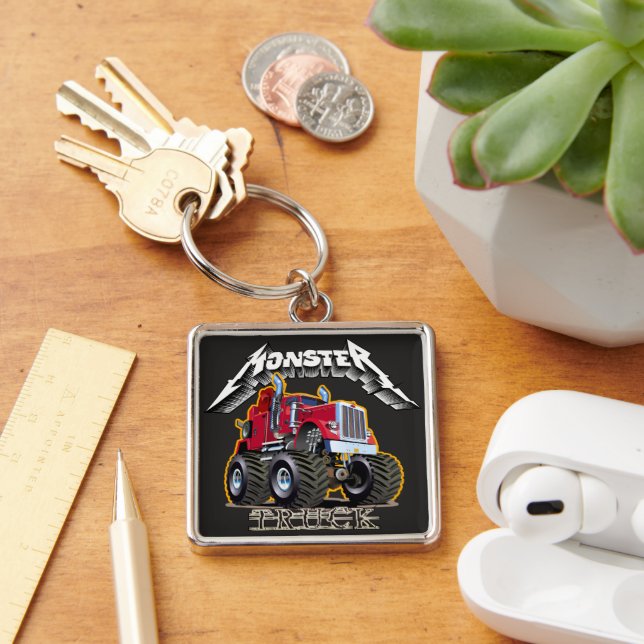 Cartoon monster truck key ring (Desk)