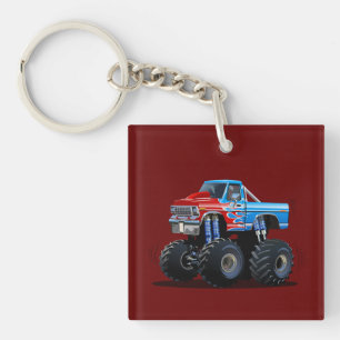 Cartoon monster truck key ring