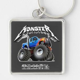 Cartoon monster truck key ring