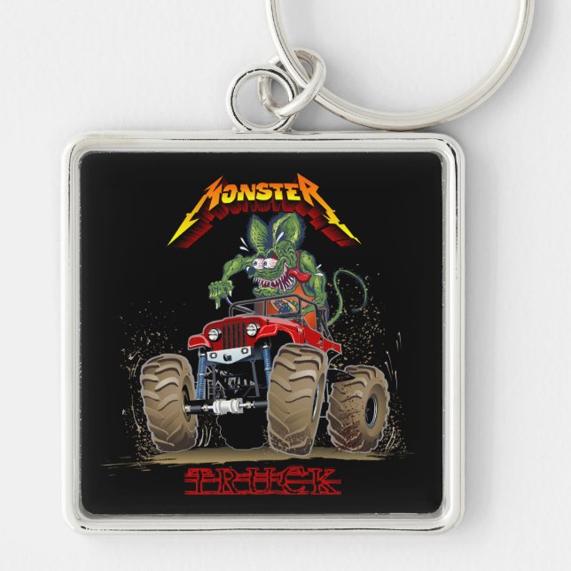 Cartoon monster truck key ring (Front)