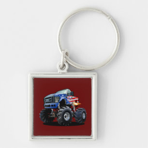 Cartoon monster truck key ring