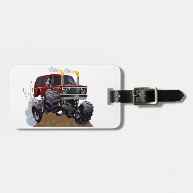 Cartoon monster truck luggage tag (Front Horizontal)