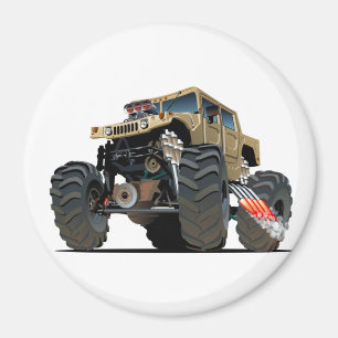 Cartoon monster truck magnet