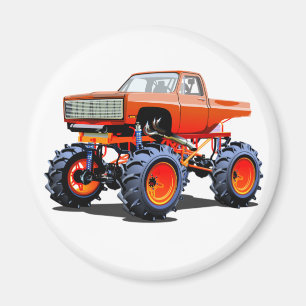 Cartoon monster truck magnet