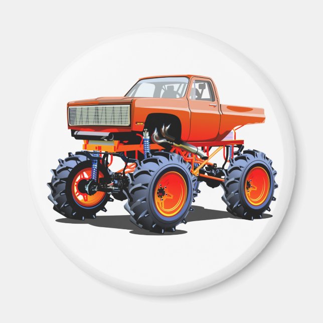 Cartoon monster truck magnet (Front)